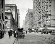 Dearborn Street Chicago With the base of the massive Great Northern Hotel at right